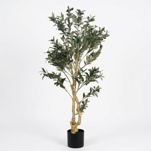 60" Artificial Olive Tree in Black Nursery Pot