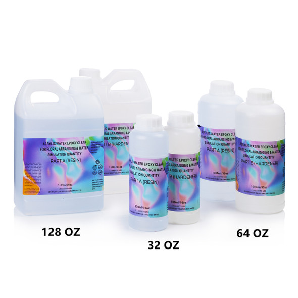 Floral Craft Water and Craft Simulated Water Floral Cast Epoxy Resin for Floral Arrangement A/B 64 OZ Kit