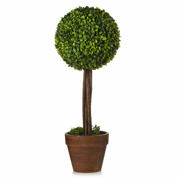 22 inch Artificial Boxwood Single Ball Round Topiary in Pot