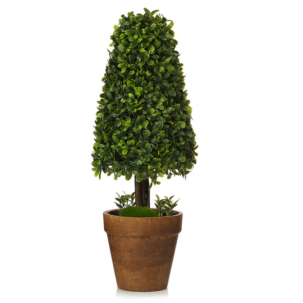 16 inch Artificial Boxwood Mini Square Topiary in Pot