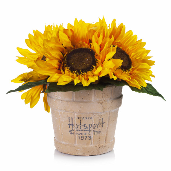 7 Heads Artificial Sunflower Arrangement in Pot