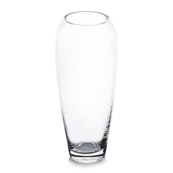 Unique Clear Glass Vase 4.0" W 9.0" H