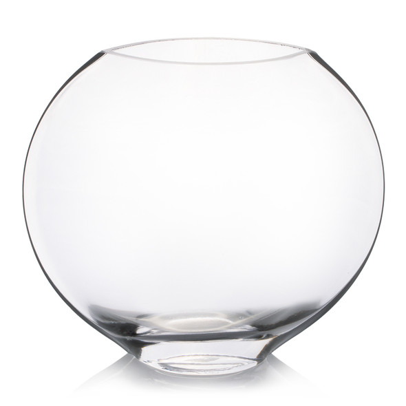 Unique Oval Glass Vase H 6.50" W 3.5"L7.0"