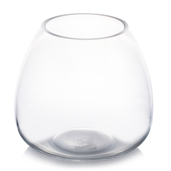Unique Clear Vase H 6.5" W 7.5"
