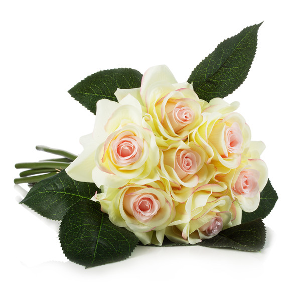 7 Heads Open Rose Flower Bouquet (Champagne)