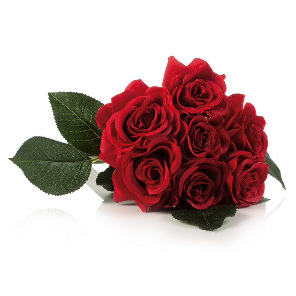 7 Heads Open Rose Flower Bouquet (Red)