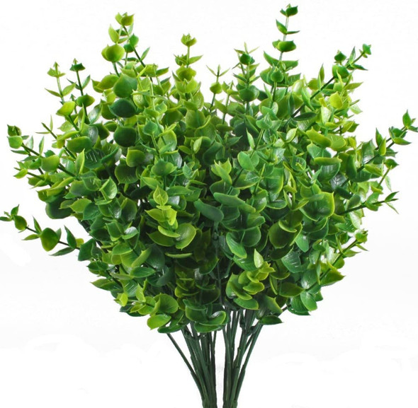4 Pack Artificial Green Eucalyptus Bush for Home Table Office Outdoor Decoration