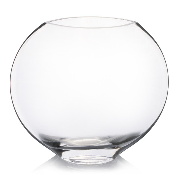 Unique Oval Glass Vase H 8.0" W 4.0"L8.5"