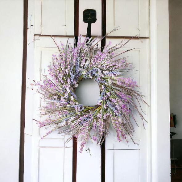 24" Mixed Artificial Spring Flower Wreath for Front Door