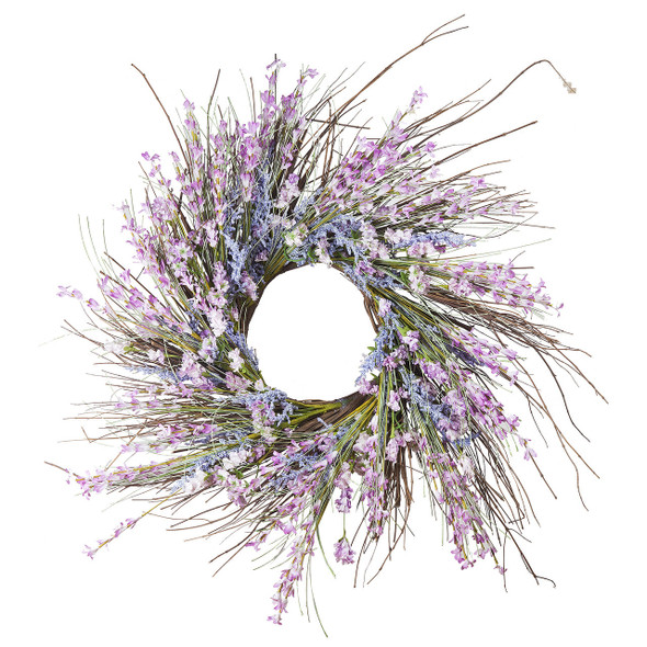 24" Mixed Artificial Spring Flower Wreath for Front Door