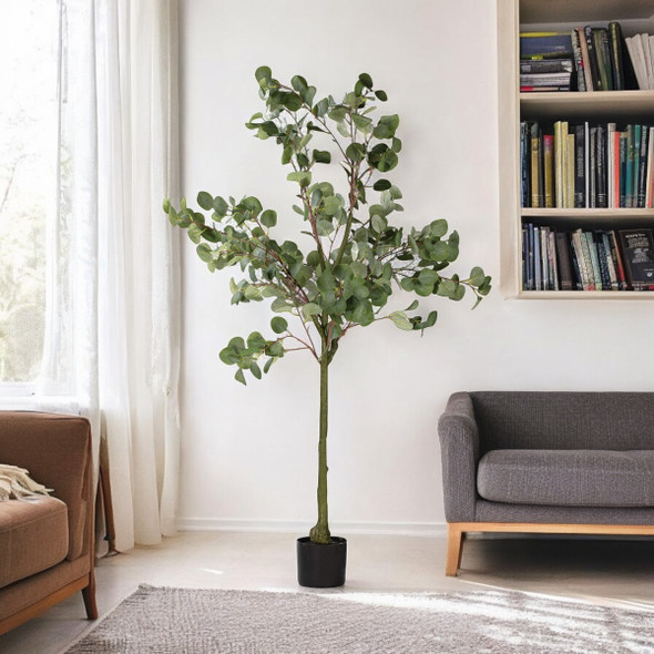 5ft Artificial Eucalyptus Tree in Plastic Nursery Pot