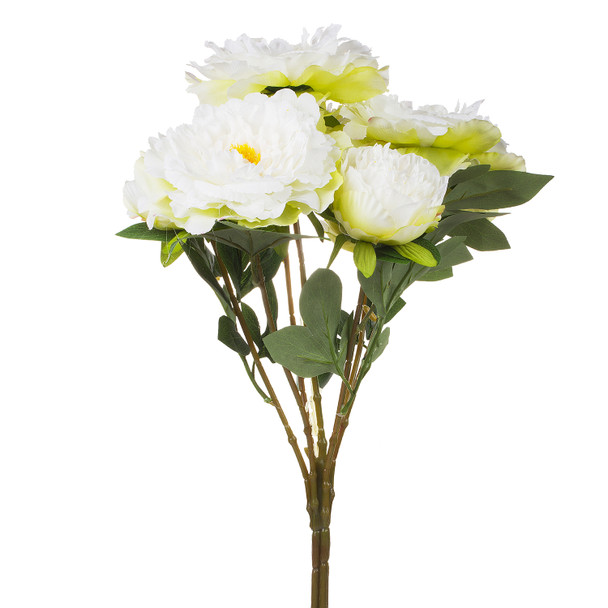 20"Artificial Peony Flower Bush with 7 Large Flower Head(Cream)