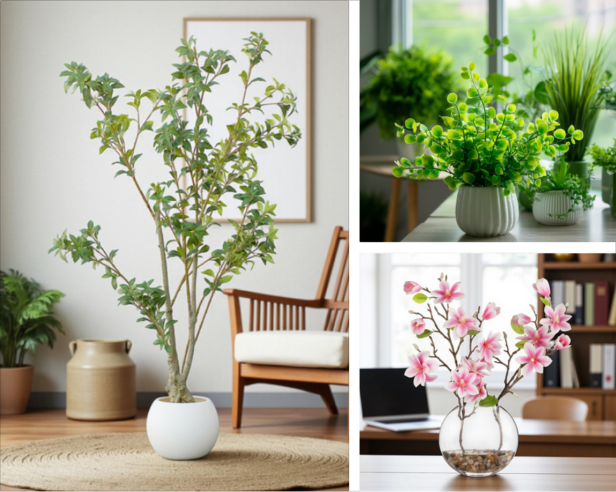 Moodboard of greenery and vases curated for designers.