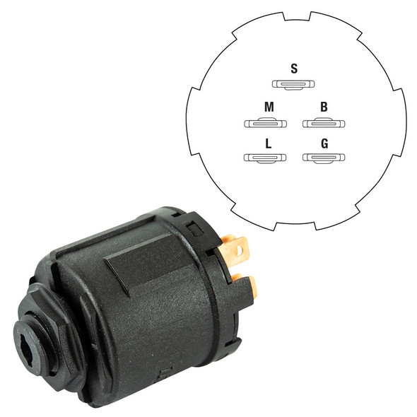 SWT6793 - IGNITION SWITCH PLASTIC BODY 5 PIN SUITS SELECTED MURRAY /