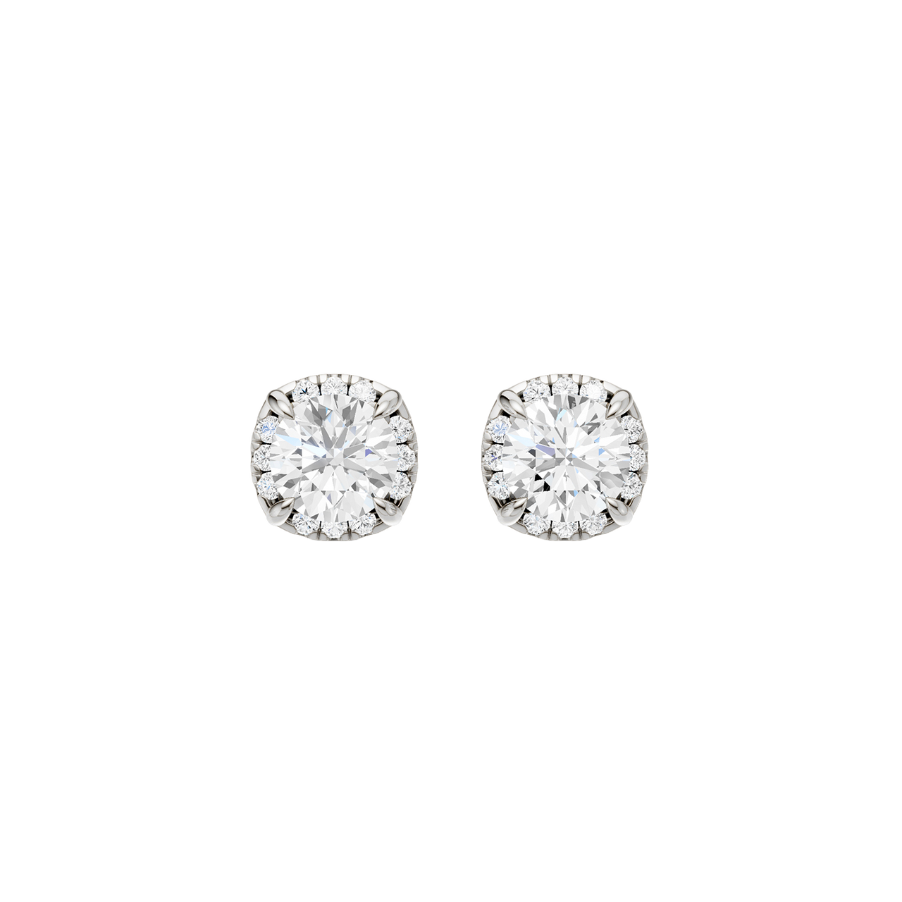 The Aurelia 2-Carat Round Hidden Halo Studs