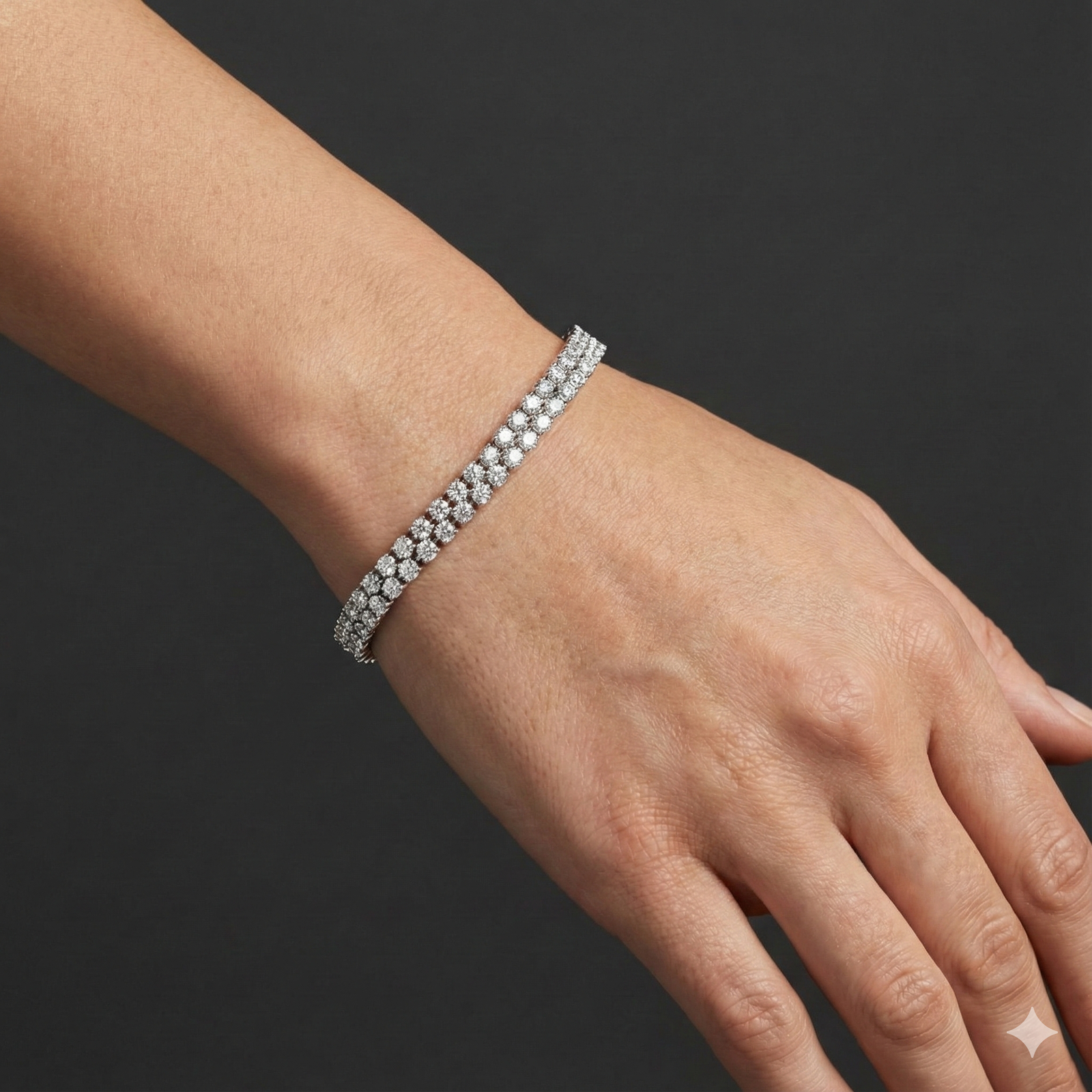 Petite 6-Carat Cluster Diamond Tennis Bracelet