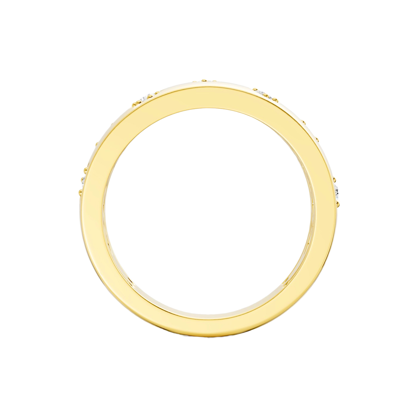 A bold, high-polish 14k yellow gold statement ring from the Amorati Fourteen Collection, featuring scattered star and geometric insets with shimmering round lab-grown diamonds.