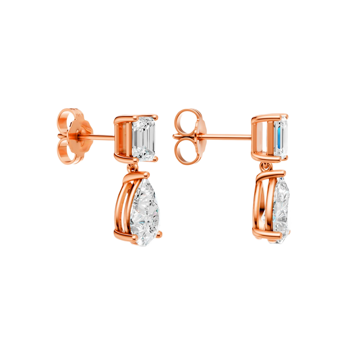 You + Me Emerald & Pear Diamond Drop Earrings