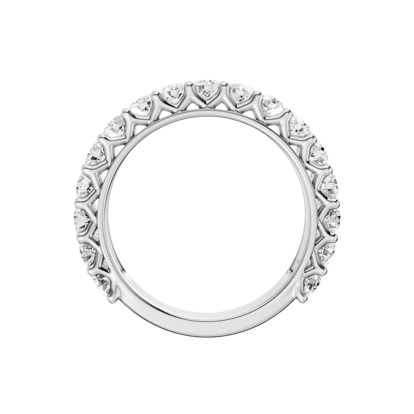 A breathtaking 14k yellow gold full eternity band featuring two rows of shimmering round-cut lab-grown diamonds totaling 3.0 carats.