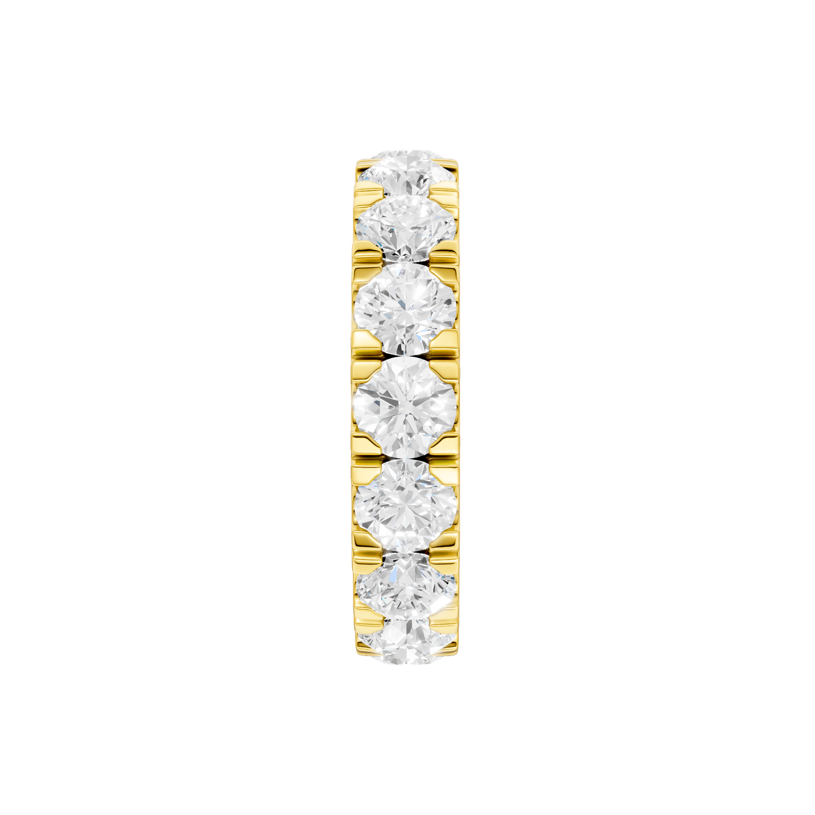 A magnificent 14k yellow gold eternity band featuring a continuous circle of 4.0 total carats of brilliant round-cut lab-grown diamonds