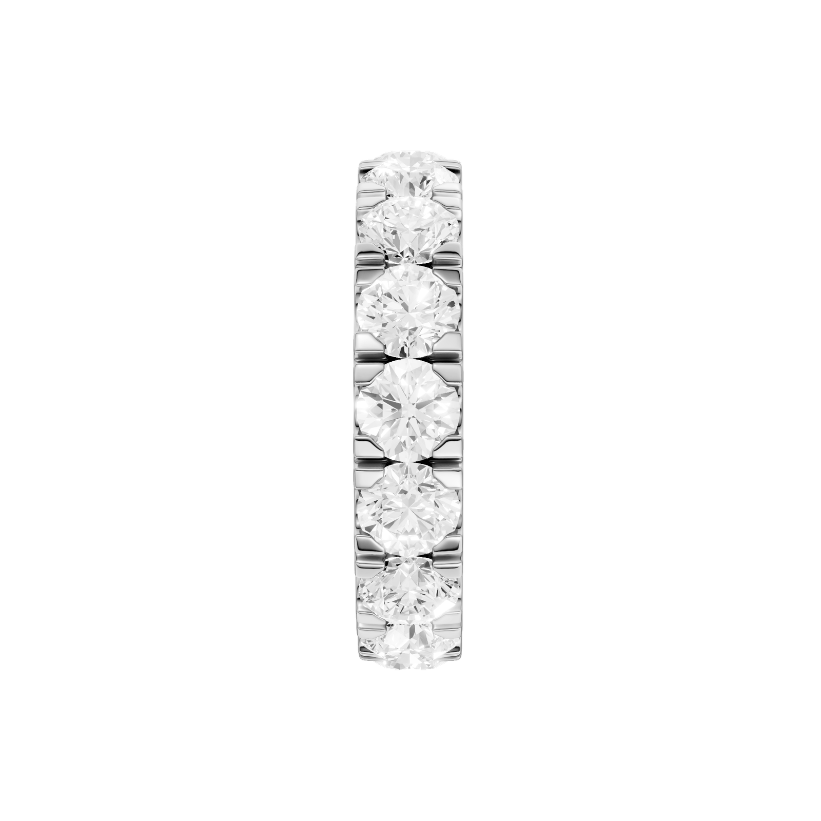 A breathtaking 14k white gold full eternity ring showcasing 4.0 carats of premium round-cut lab-grown diamonds for a seamless ribbon of light.