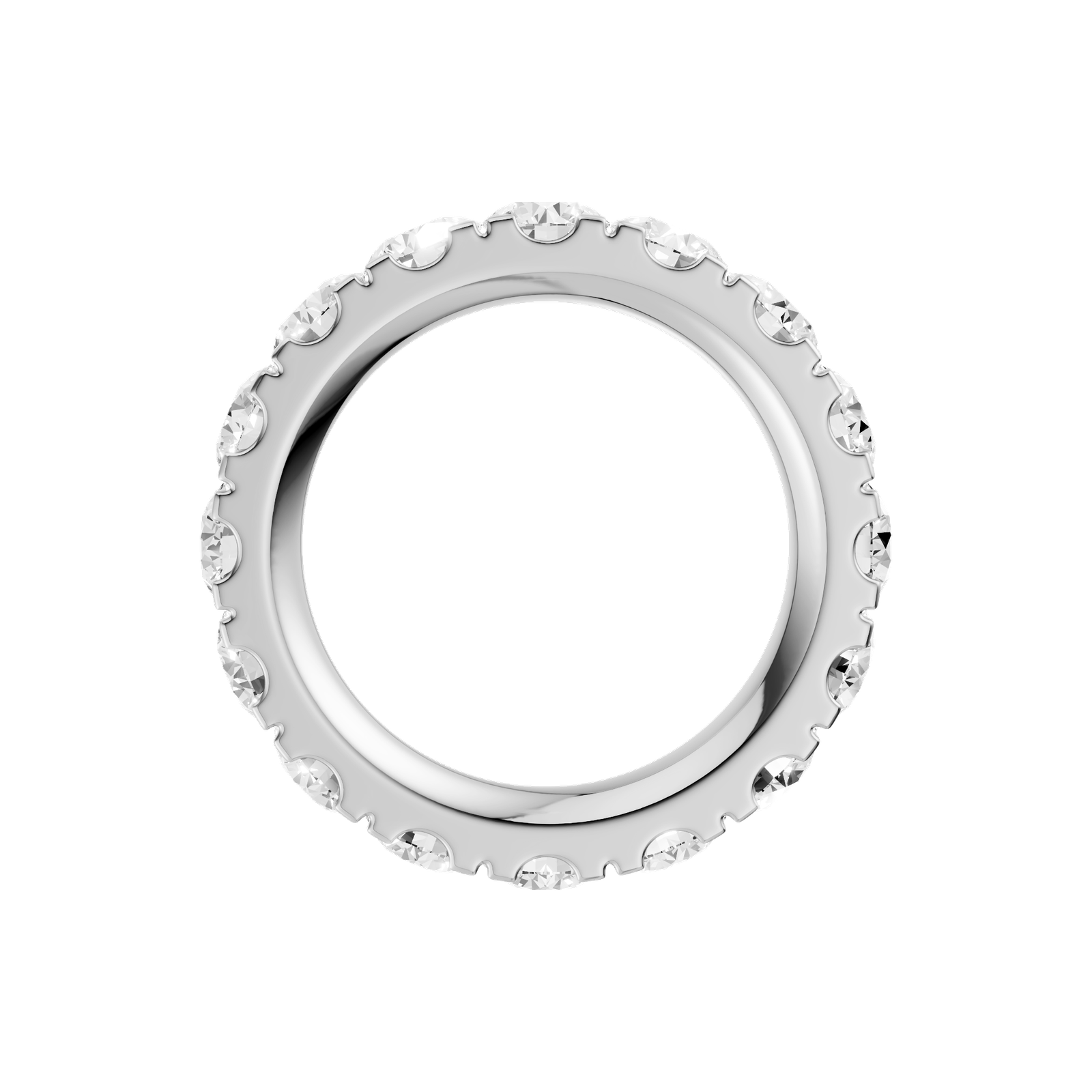 A breathtaking 14k white gold full eternity ring showcasing 4.0 carats of premium round-cut lab-grown diamonds for a seamless ribbon of light.