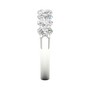 A top-down view of a 14K white gold wide band ring featuring multiple rows of radiant oval diamonds.