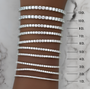 Bracelet sizer showing multiple sized bracelets in comparison to one another
