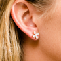 Amorati Diamond Flower Stud Earrings