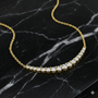 Petite Graduated Diamond Curve Necklace