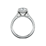 A profile view of The Empress Oval engagement ring by Amorati, showcasing a commanding 5-carat oval-cut diamond designed to elongate the finger and deliver exceptional surface-area sparkle.
