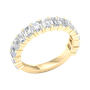 A breathtaking 14k yellow gold 2/3 eternity wedding band featuring 3.0 total carats of shimmering emerald-cut lab-grown diamonds.