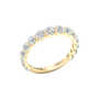 A luxurious 14k yellow gold 2/3 eternity wedding band featuring 1.5 total carats of graduated round-cut lab-grown diamonds.