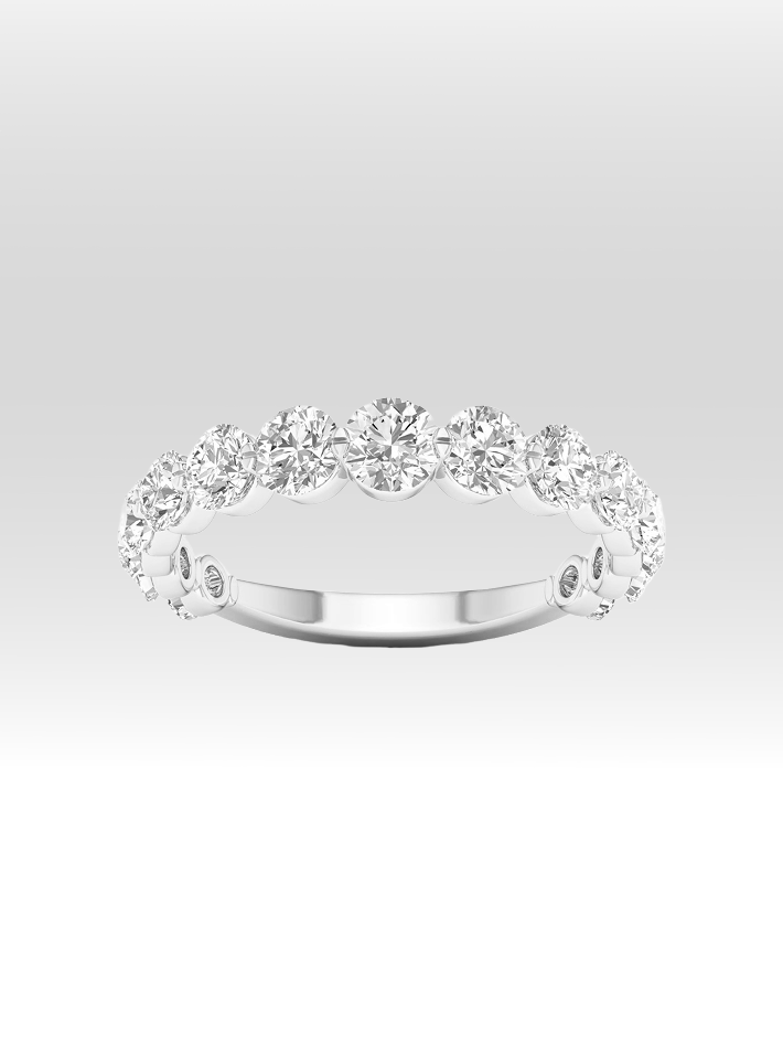 Graduated Round-Cut Diamond 2/3 Eternity Ring; 1.5 cttw