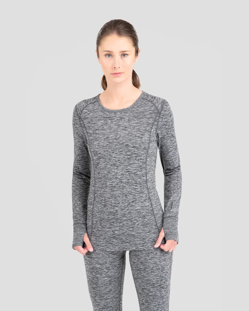 Terramar - Women's 2.0 Cloud Nine Baselayer Scoop - Grey Melange - SALE!