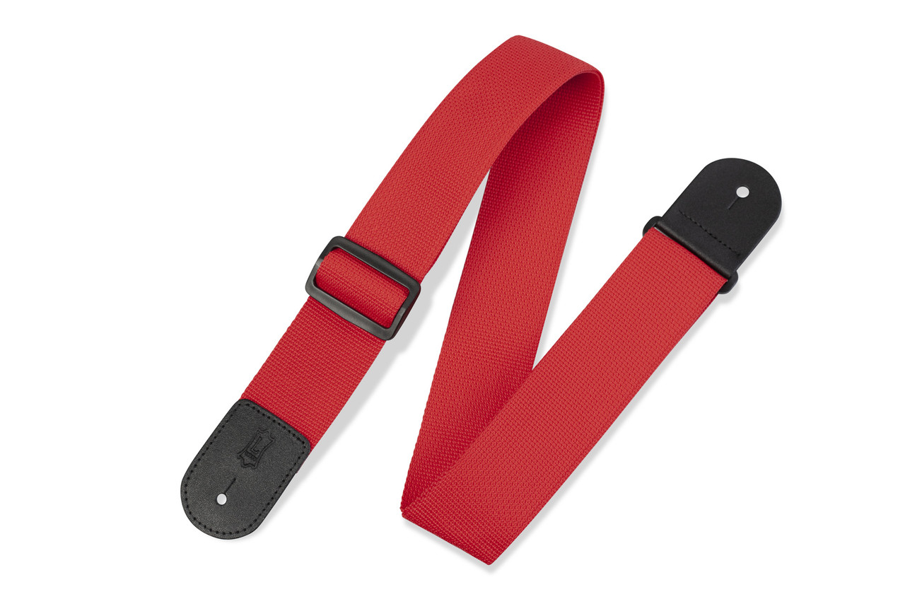 Levy's M8POLYL-RED Polypropylene Guitar Strap, Red