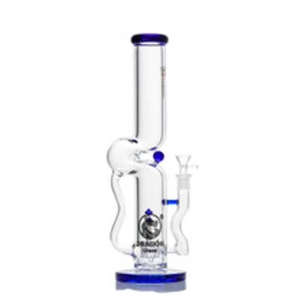 15" DRAGON GLASS WAVEY MUSHROOM WATER PIPE W/INLINE PERC
