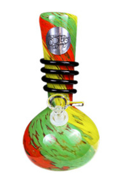 8" TWISTED SISTERS SOFT GLASS VASE PIPE W/ COIL WRAP - ASST. COLORS