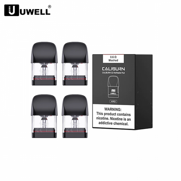 UWELL CALIBURN G3 INTEGRATED COIL 3ML REPLACEMENT CARTRIDGE 4CT/PK
