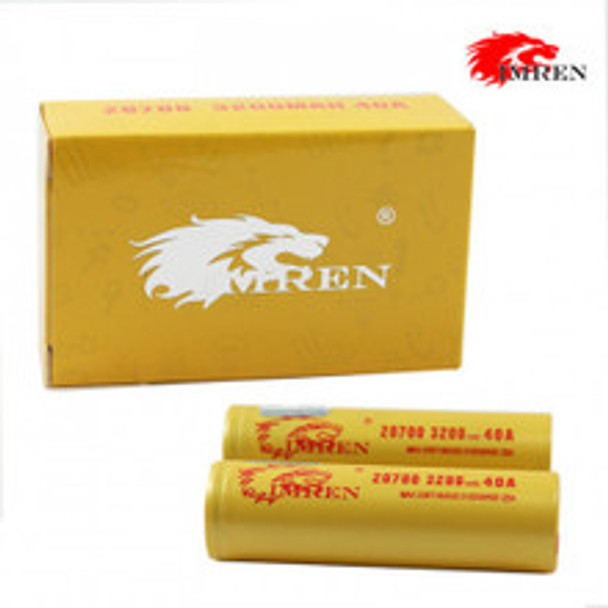 IMREN 20700 3200mAh 40A FLAT TOP BATTERIES 2ct/PK