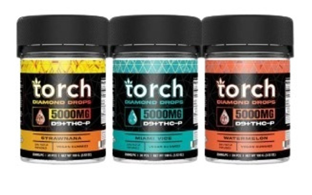 TORCH DIAMOND DROPS D9 + THC-P 5000MG VEGAN GUMMIES 20PC/JAR