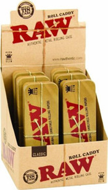 RAW ROLL CADDY TIN METAL ROLLING CASE KING SIZE