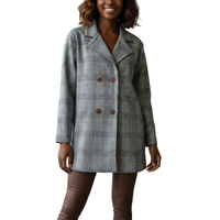 PLAID DOUBLE-BREAST RELAXED JACKET