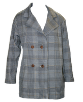 PLAID DOUBLE-BREAST RELAXED JACKET