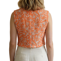 Light Weight Sleeveless Leaf Print  Top