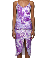 KaMIT Moody Purple Tank & Ruched Skirt Set