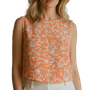 Light Weight Sleeveless Leaf Print  Top