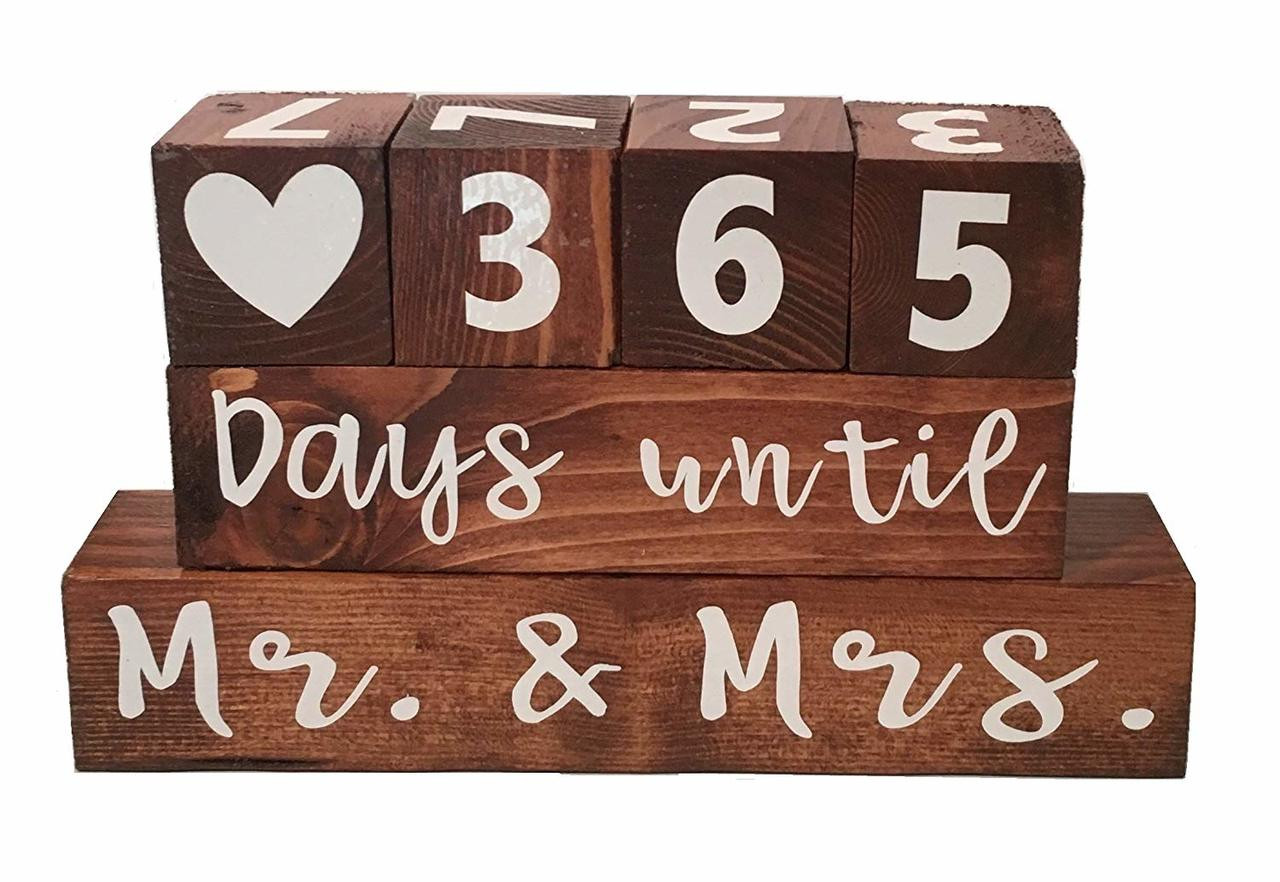 Buy Mr. & Mrs. Wooden Block Wedding Countdown Sparklers.us