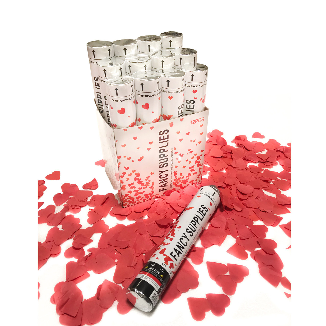 12 inch Confetti Cannon Red Hearts party celebration cloud