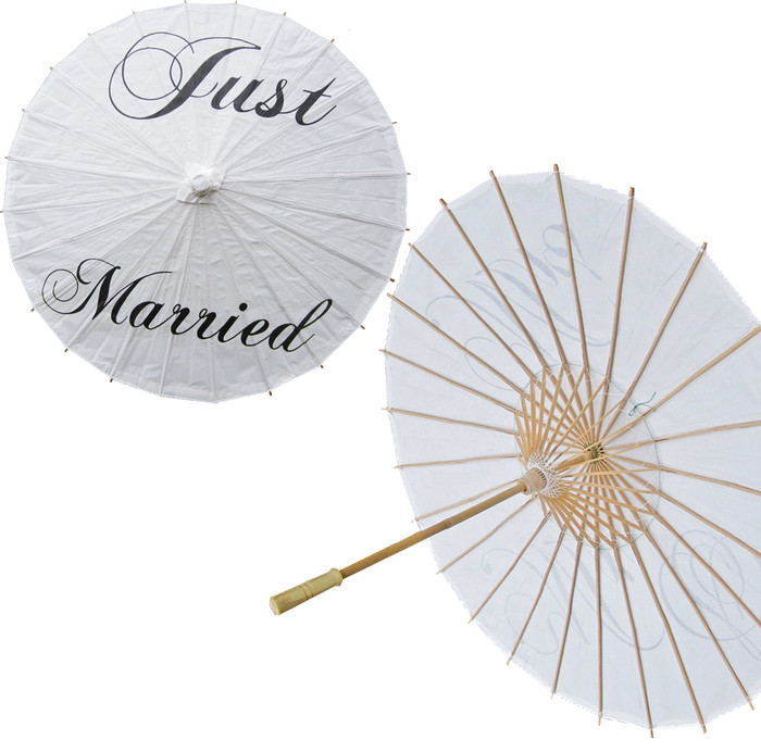 just married wedding umbrella